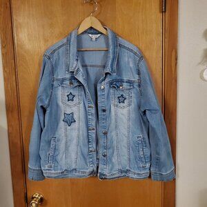OB Sess Star Denim Jacket Womens PXXL Stretchy EUC